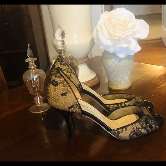 Jimmy Choo Sexy Black Open Toe D’Orsay Pump